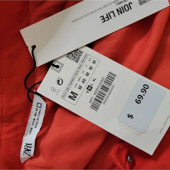 Zara Red Jacket M NWT - Picture 7 of 10